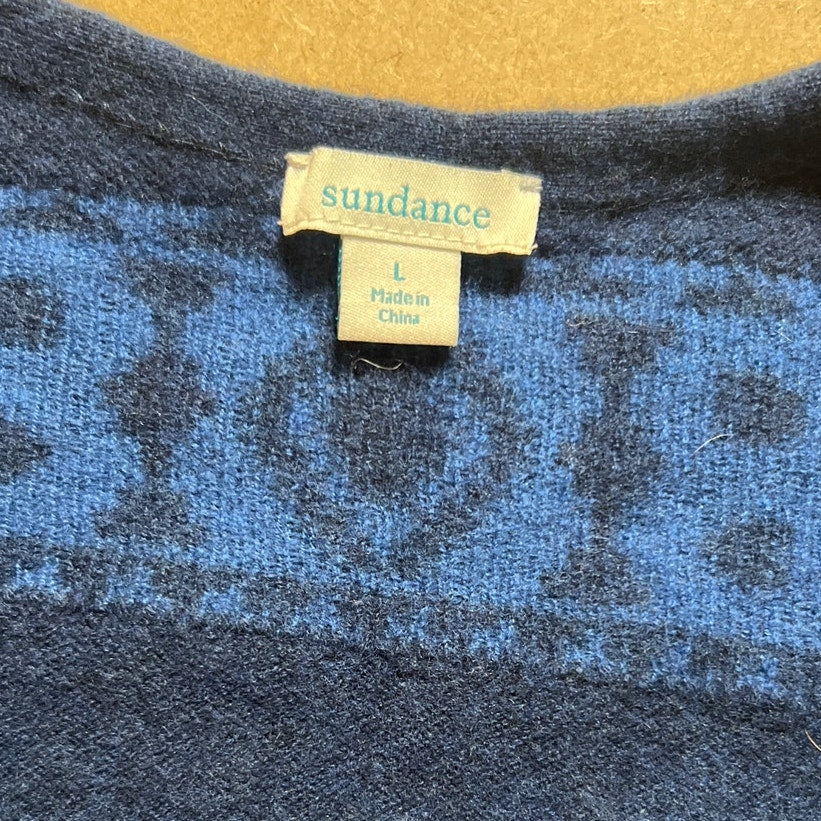 Sundance Galaxy Delight Surplice Soft Sweater Faux Wrap Merino Wool Blend SZ L