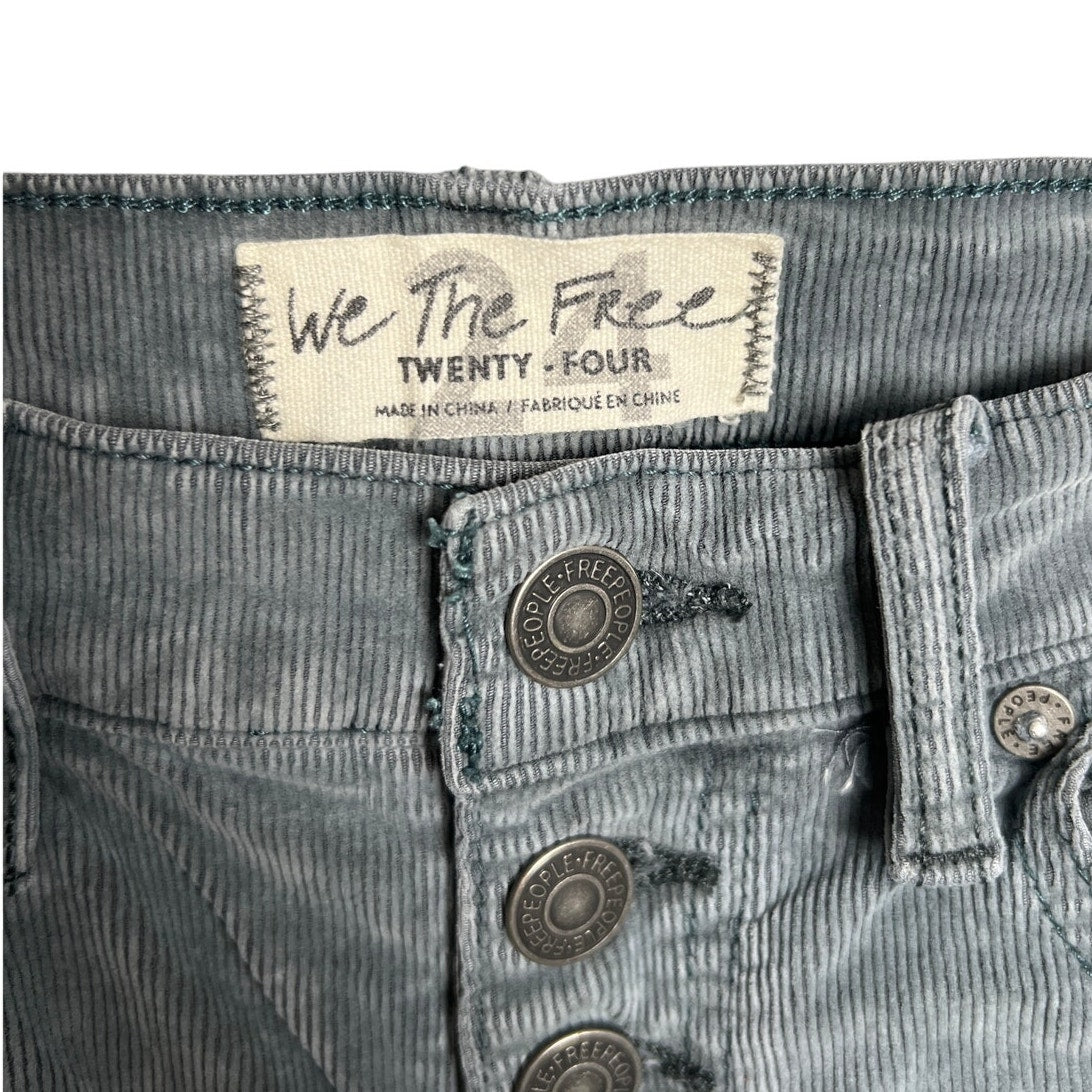 Free People We The Free Size 24 Women Corduroy Skinny Pants Gray