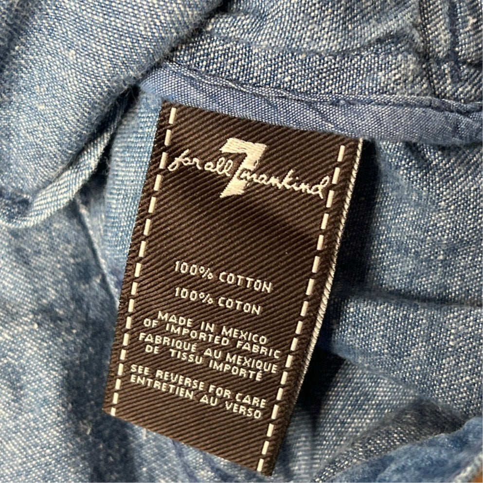 7 For All Mankind Women Button Up Jean Jacket Size Large