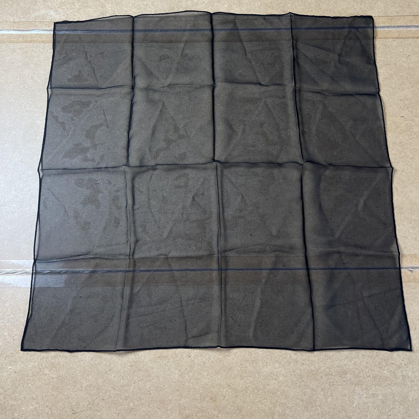 Kerchief Mens One Size Black Square Scarf Polyester Chiffon Double Sided