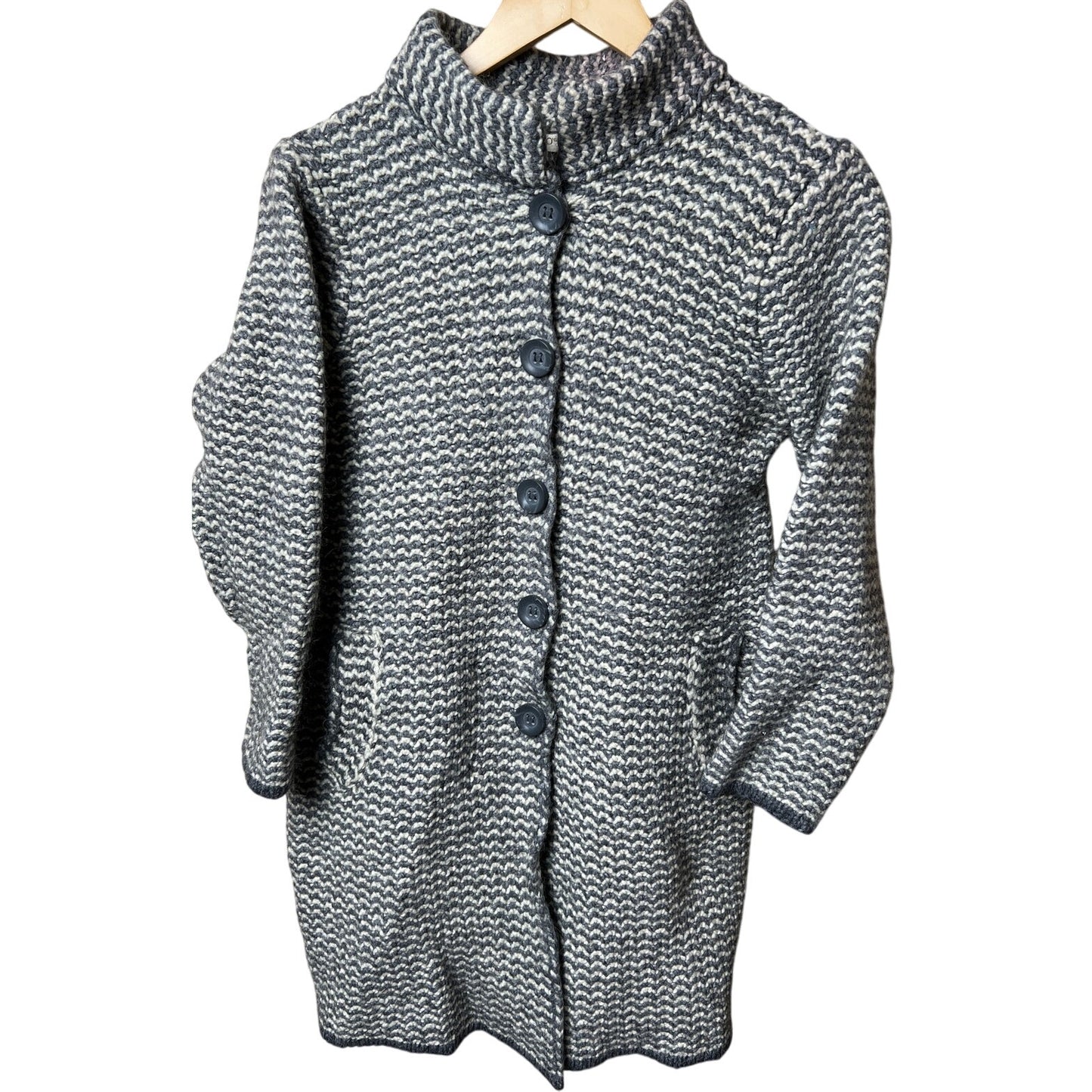 Cocogio Made In Italy Large Long Cardigan Sweater Button-Up Sweater Italy Gray
