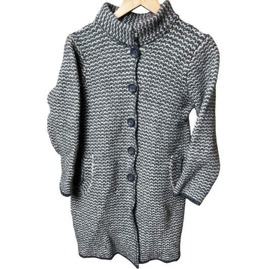 Cocogio Made In Italy Large Long Cardigan Sweater Button-Up Sweater Italy Gray