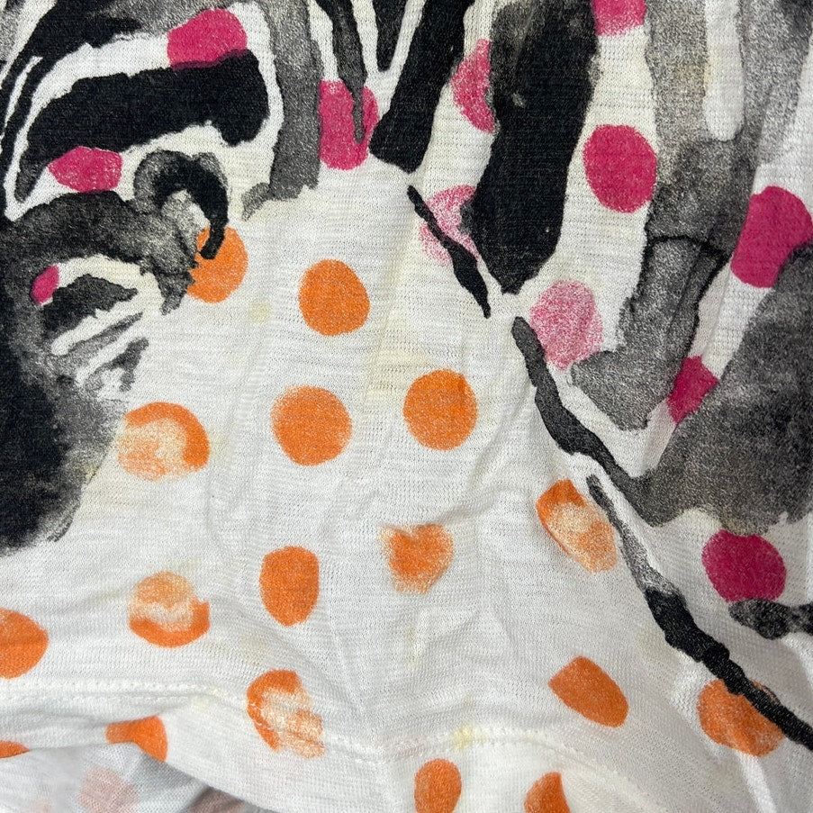 Anthropologie Zebra Graphic Watercolor Chatty Tee Women's Size M