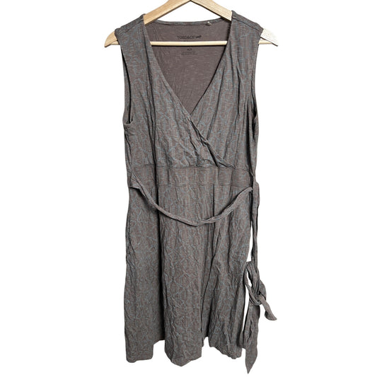 Toad & Co Women’s Cue Wrap Sleeveless Fit Flare Dress Pockets Brown XL