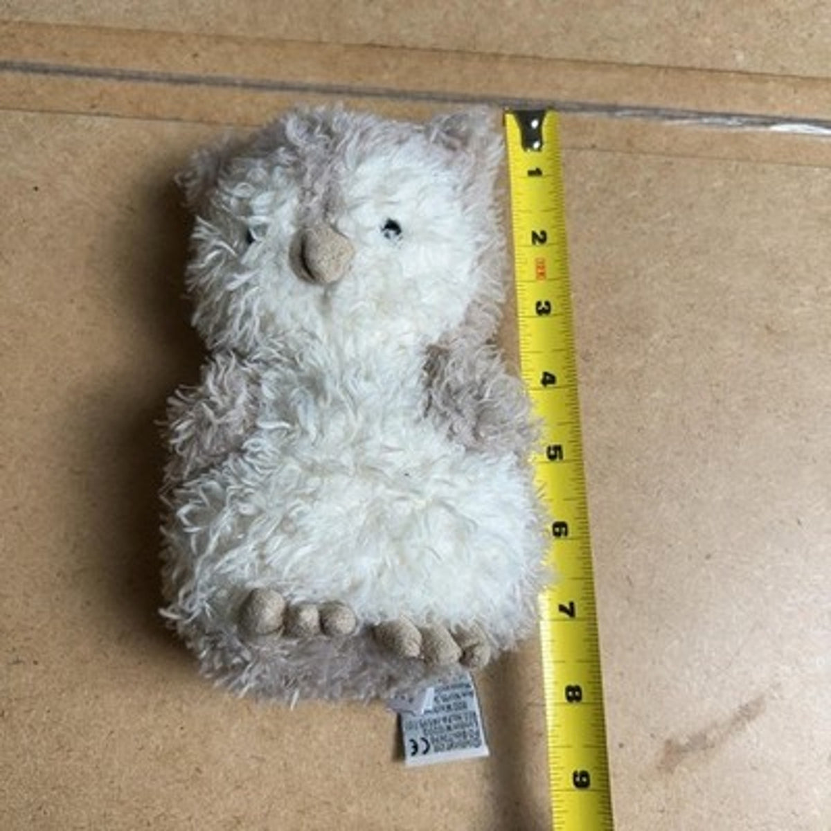 Jellycat Small Beige Owl Plush Stuffed Toy Soft Collectible Made In Indonesia