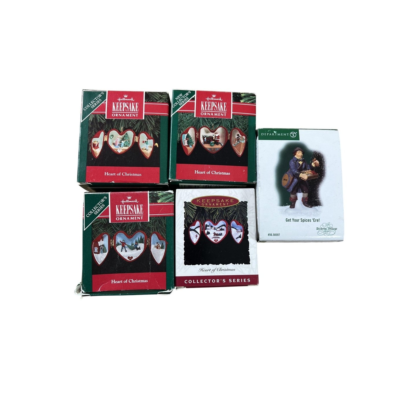 Hallmark Keepsake Ornament Heart Of Christmas Lot Of 5 Red Collector's Series
