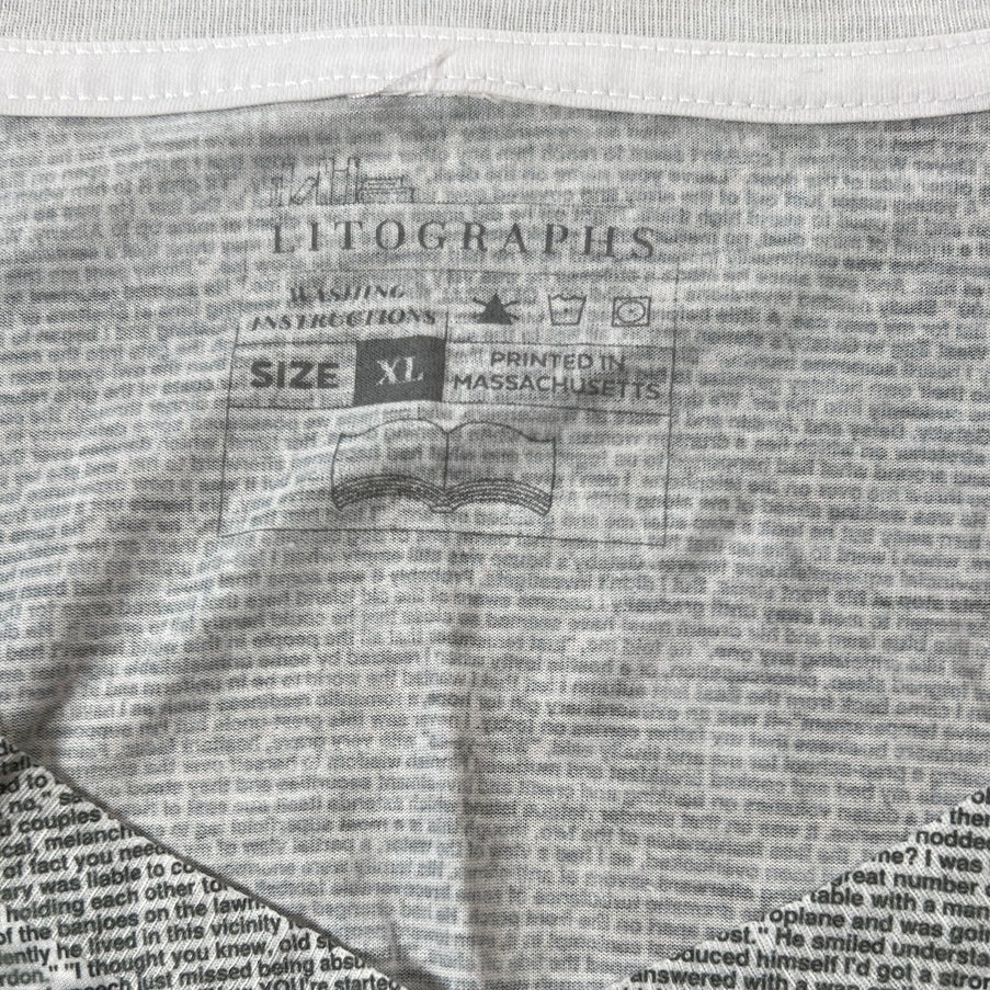 Double Sided Lithograph T-Shirt The Great Gatsby by F Scott Fitzgerald Size XL