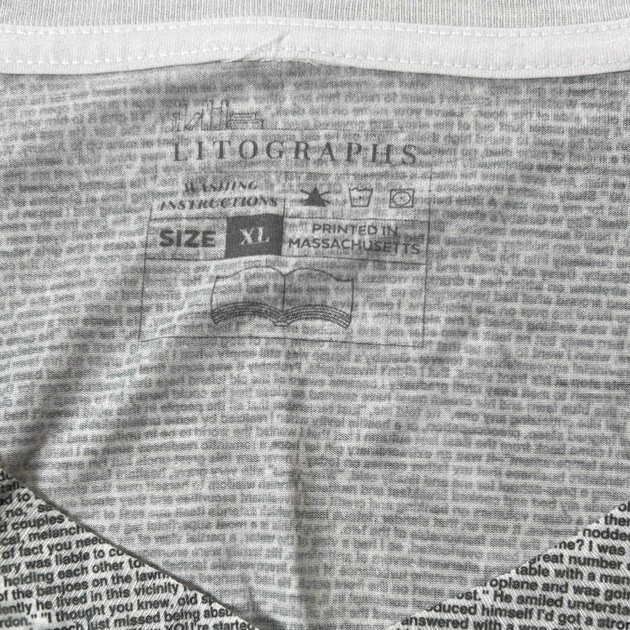 Double Sided Lithograph T-Shirt The Great Gatsby by F Scott Fitzgerald Size XL