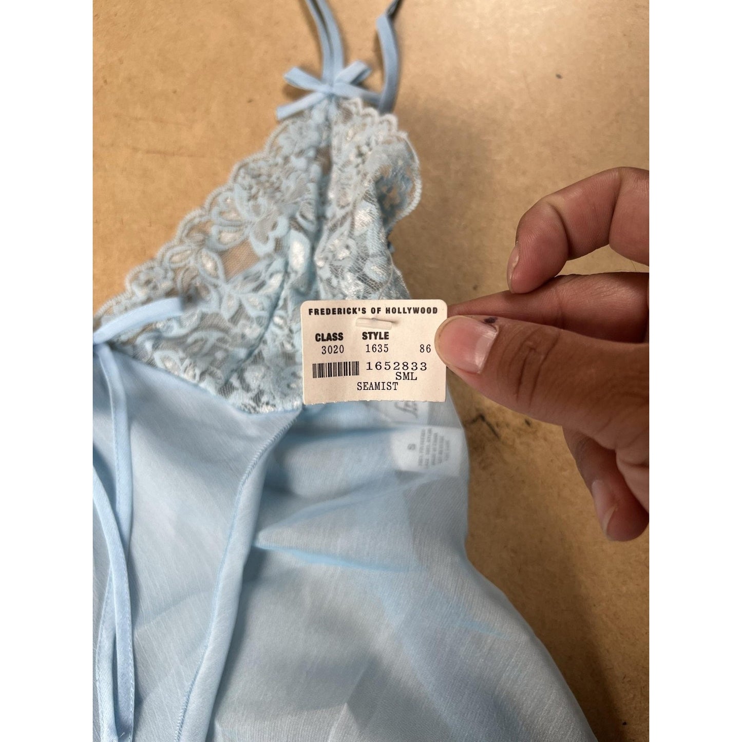 Frederick's Of Hollywood Slip Womens S Blue Chiffon Lace Sheer Nightgown