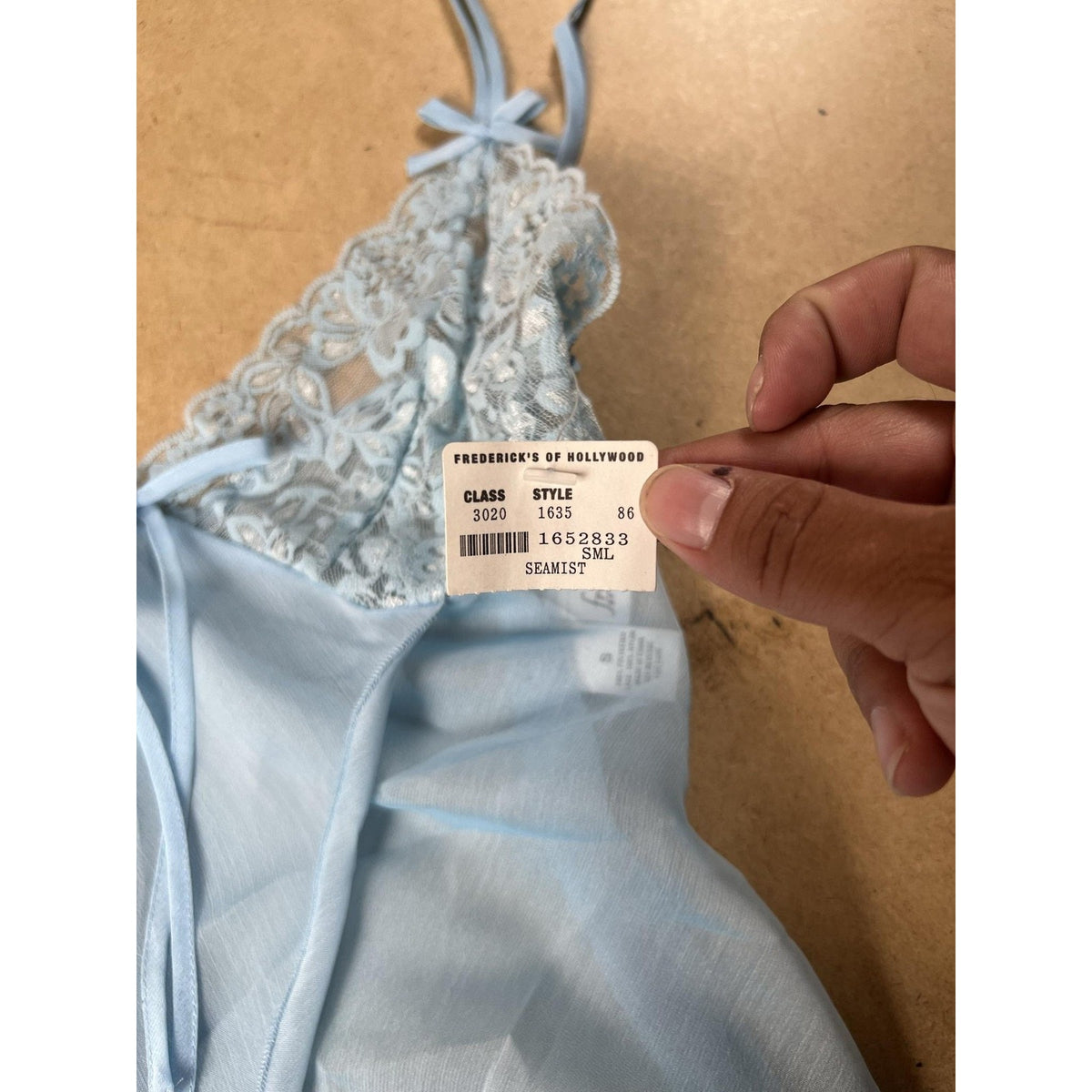 Frederick's Of Hollywood Slip Womens S Blue Chiffon Lace Sheer Nightgown