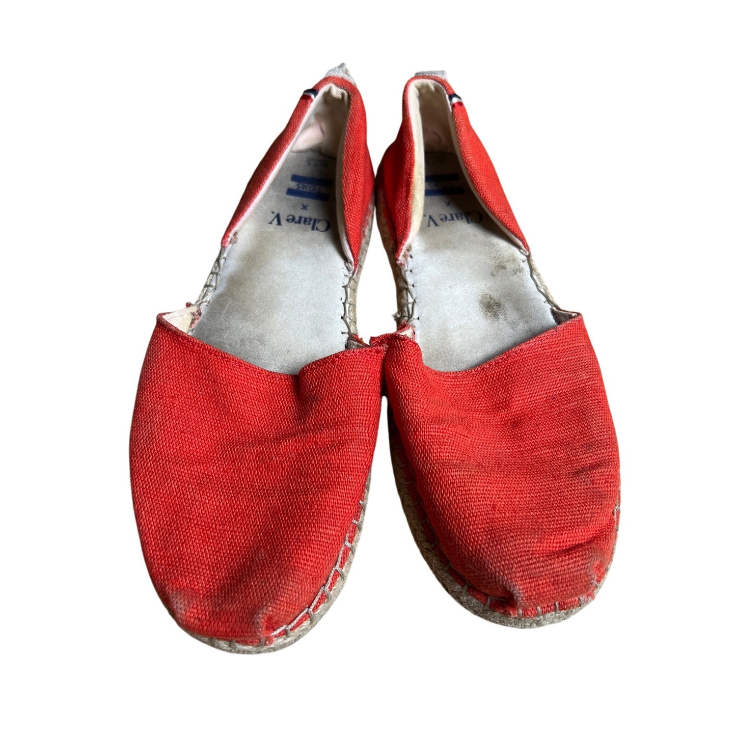 TOMS Clare V. Orange Canvas Gladiator Sandals Katalina Espadrilles SIze 7.5