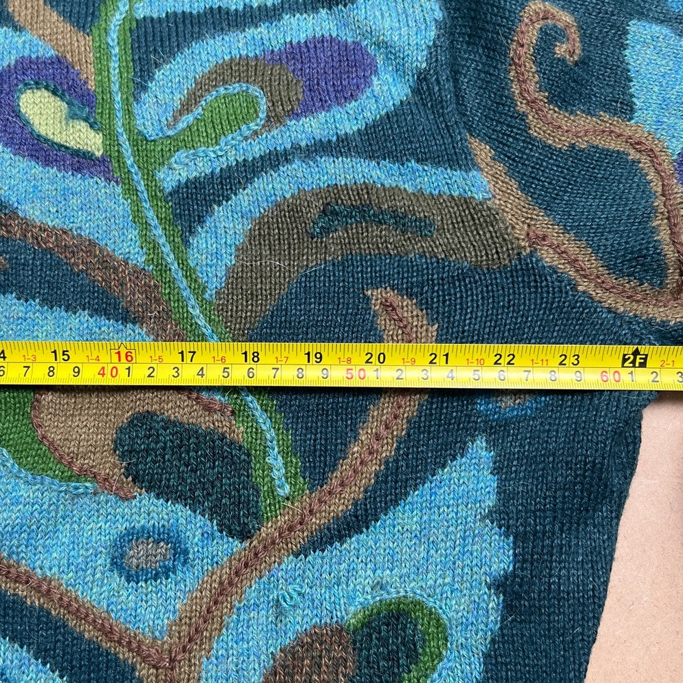 Tabask Handmade Alpaca/Wool Blend Colorful Sweater Size XL