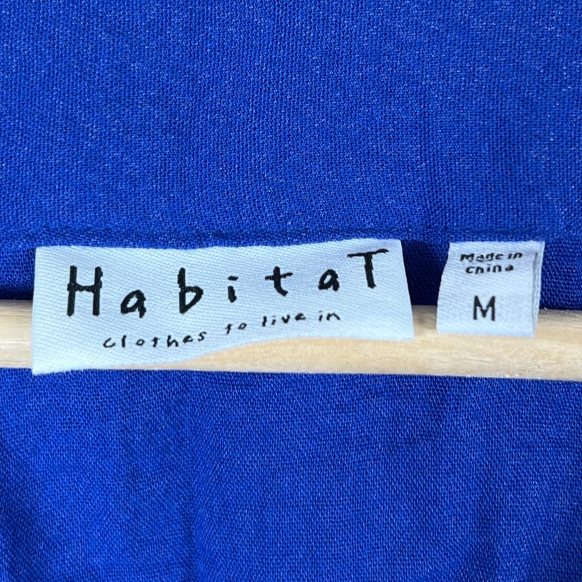 Habitat Women’s Jacket Size M Blue Pockets Button Boho Coastal Grandma