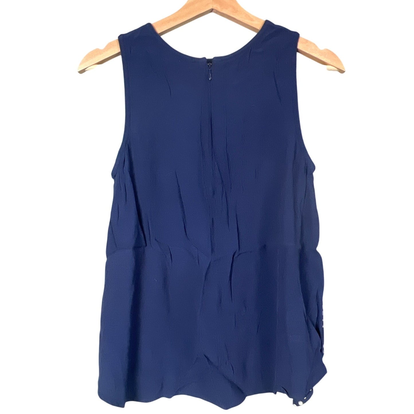 Boden Navy Blue Sleeveless Blouse Pleated Tank Top Women's Size 6