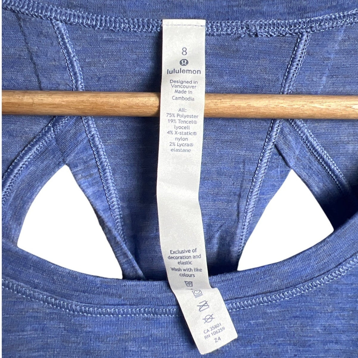 Lululemon Stop Drop & Squat Long Sleeve size 8 Heathered Blazer Blue
