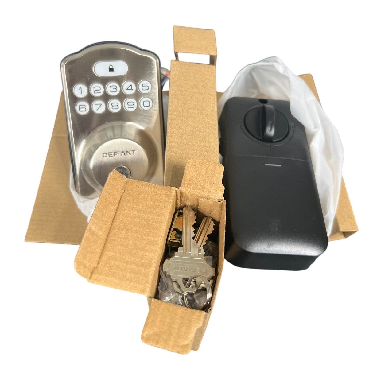 Defiant Electronic Deadbolt Single Cylinder NEW Satin Nickle Finish