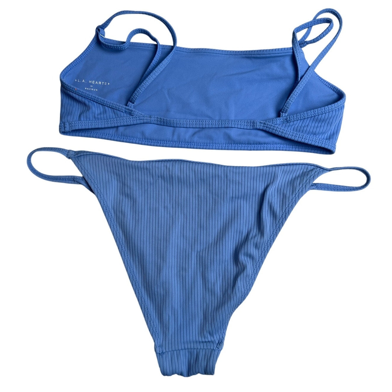 L.A. Heart Blue Bikini Set By Pacsun M Top and L Bottom Swimwear Two Piece EUC