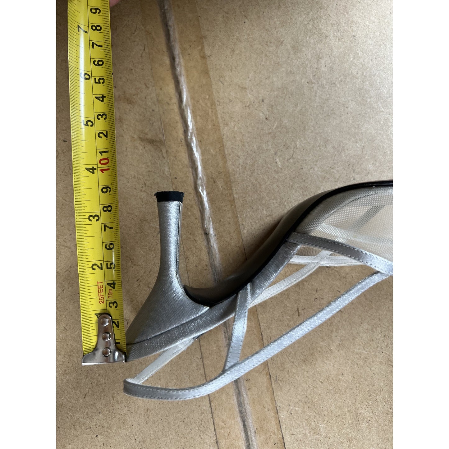 Stuart Weitzman Shoes Womens 7 Silver Slingback Premier Stiletto Pointed Toe