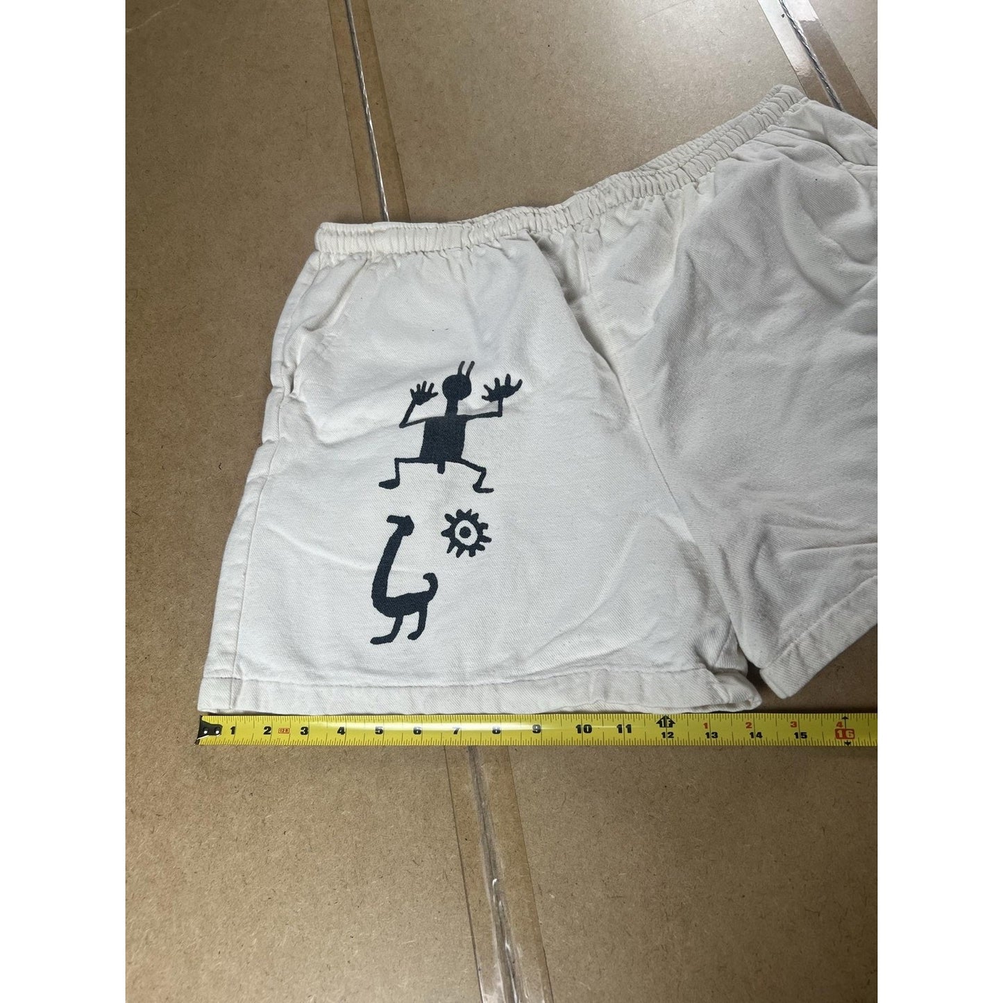 WEK Shorts Teens 31 White Sweat Fleece Elastic Waist Pockets Relaxed Fit