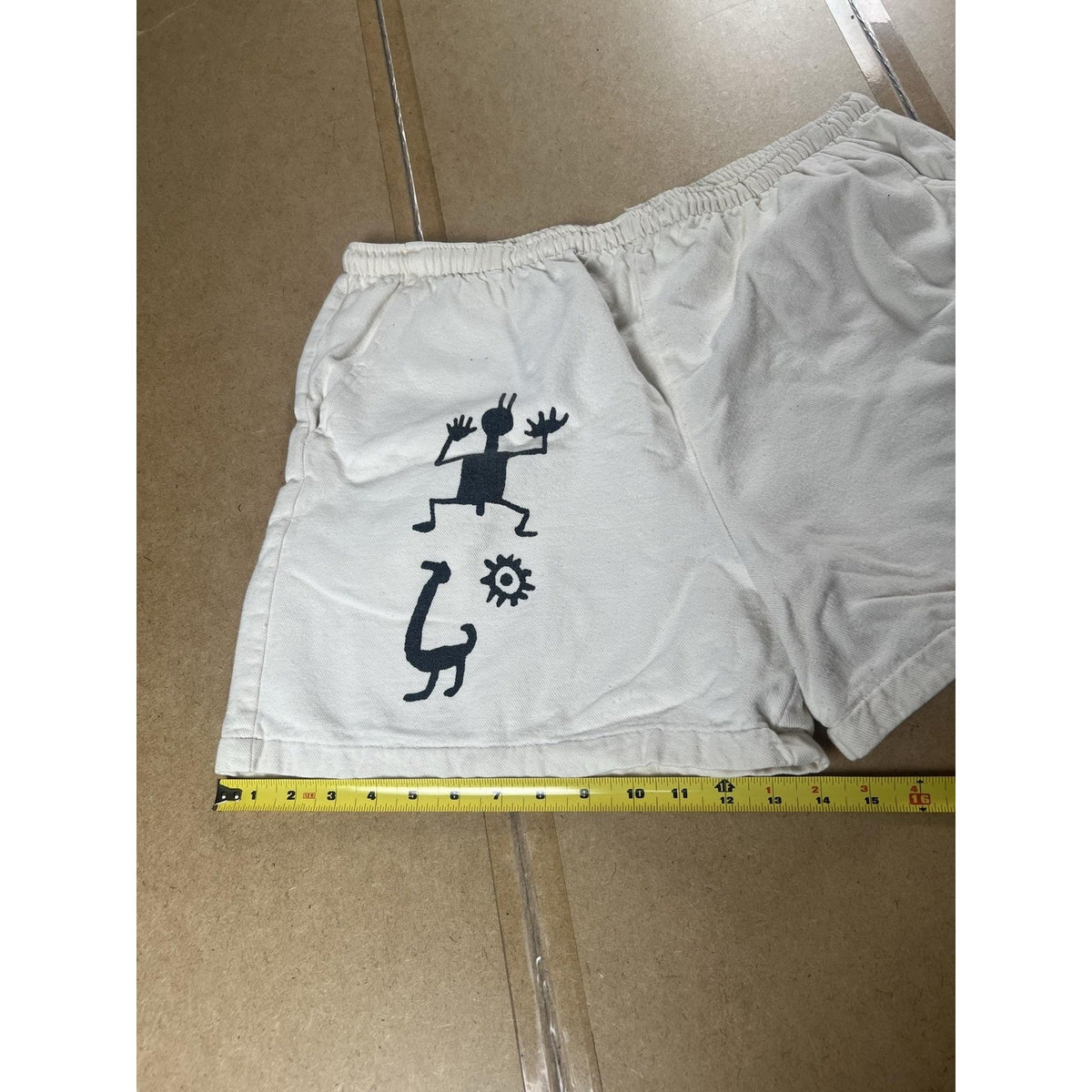 WEK Shorts Teens 31 White Sweat Fleece Elastic Waist Pockets Relaxed Fit