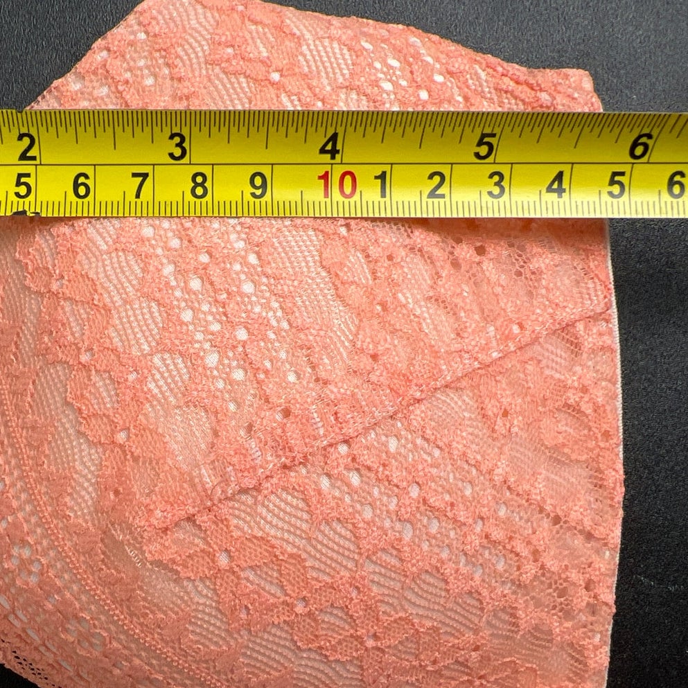 Victoria's Secret Coral Crochet Lace Plunge Demi Bra Size 34C