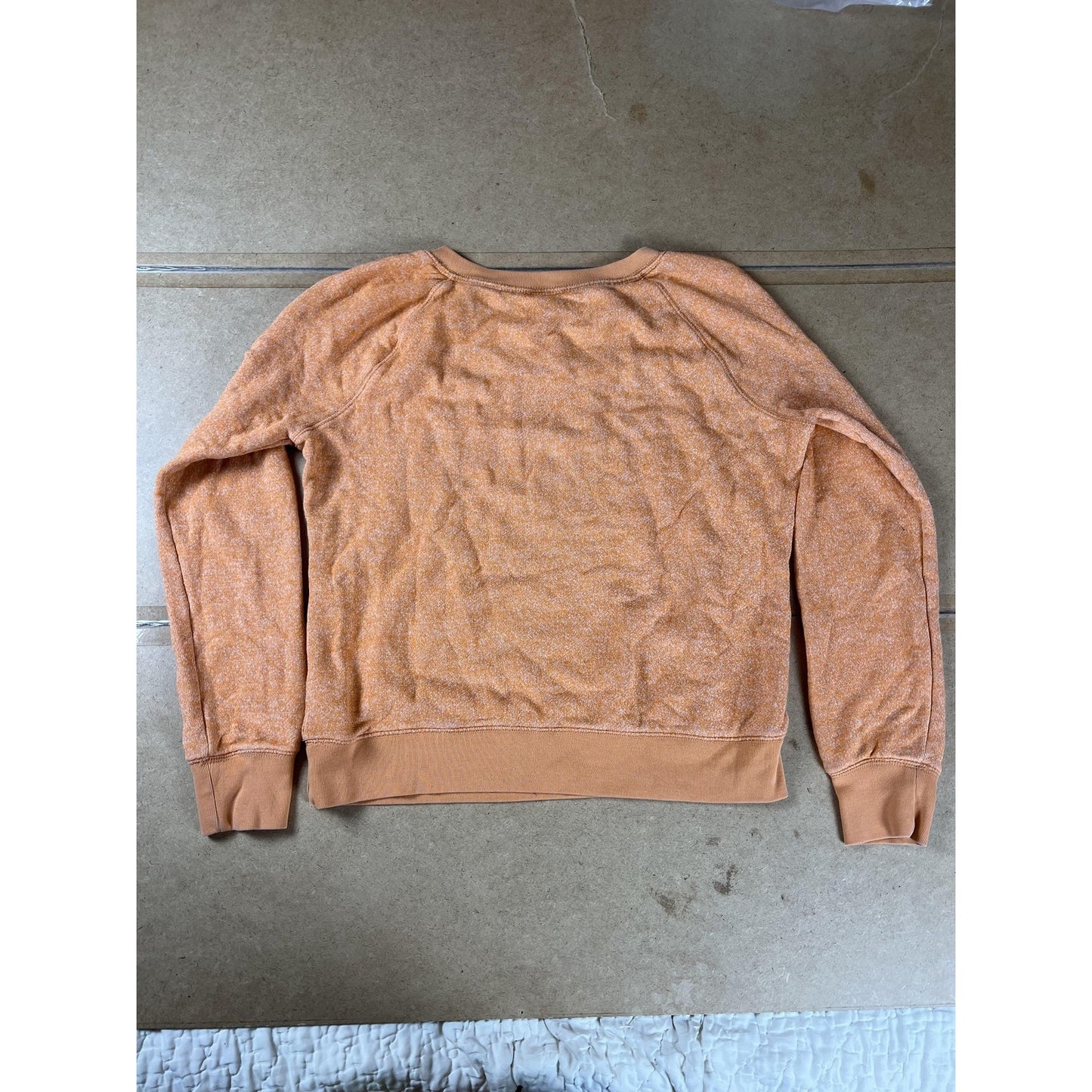 PINK Victoria's Secret Sweater Womens L Orange Pullover V-Neck Graphic Print