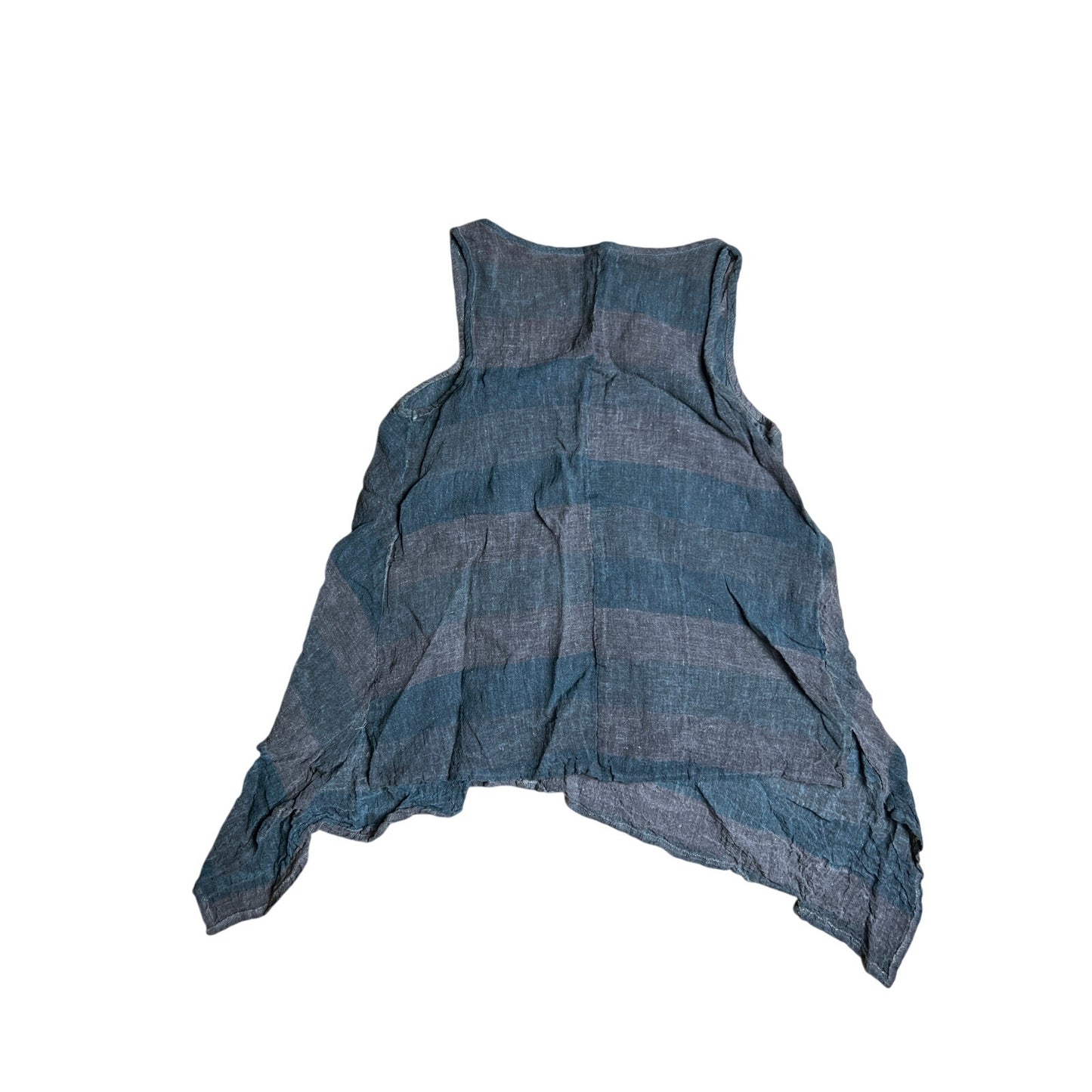 Luukaa Blue/Gray Stripe Boho Women Tank Top Size 6