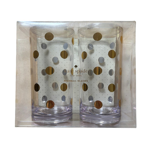 NIB Kate Spade New York Raise A Glass Set Of Two Acrylic Highball Glasses