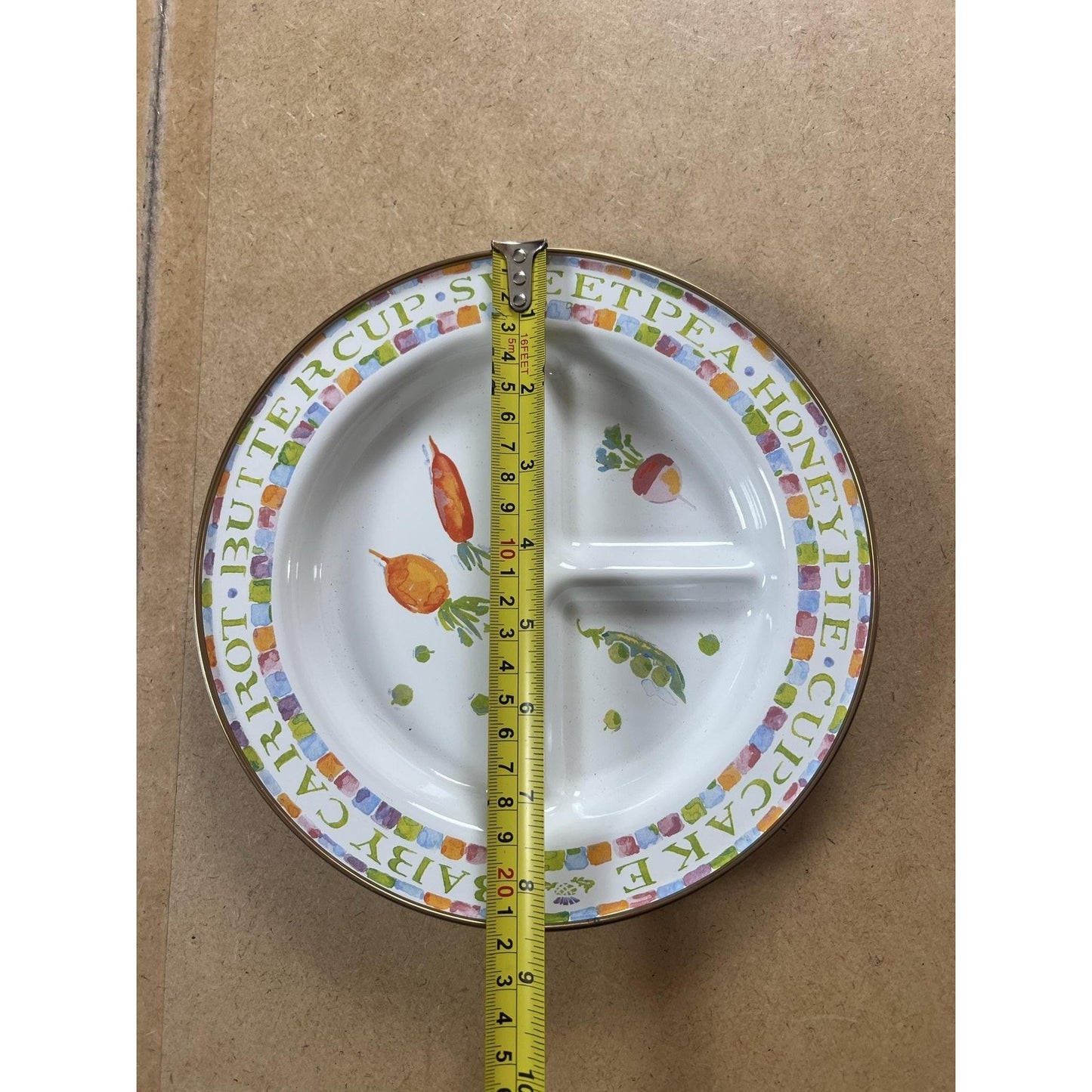 MacKenzie-Childs Baby Carrot Honeypie Cupcake Kids Divided Plate Multicolor