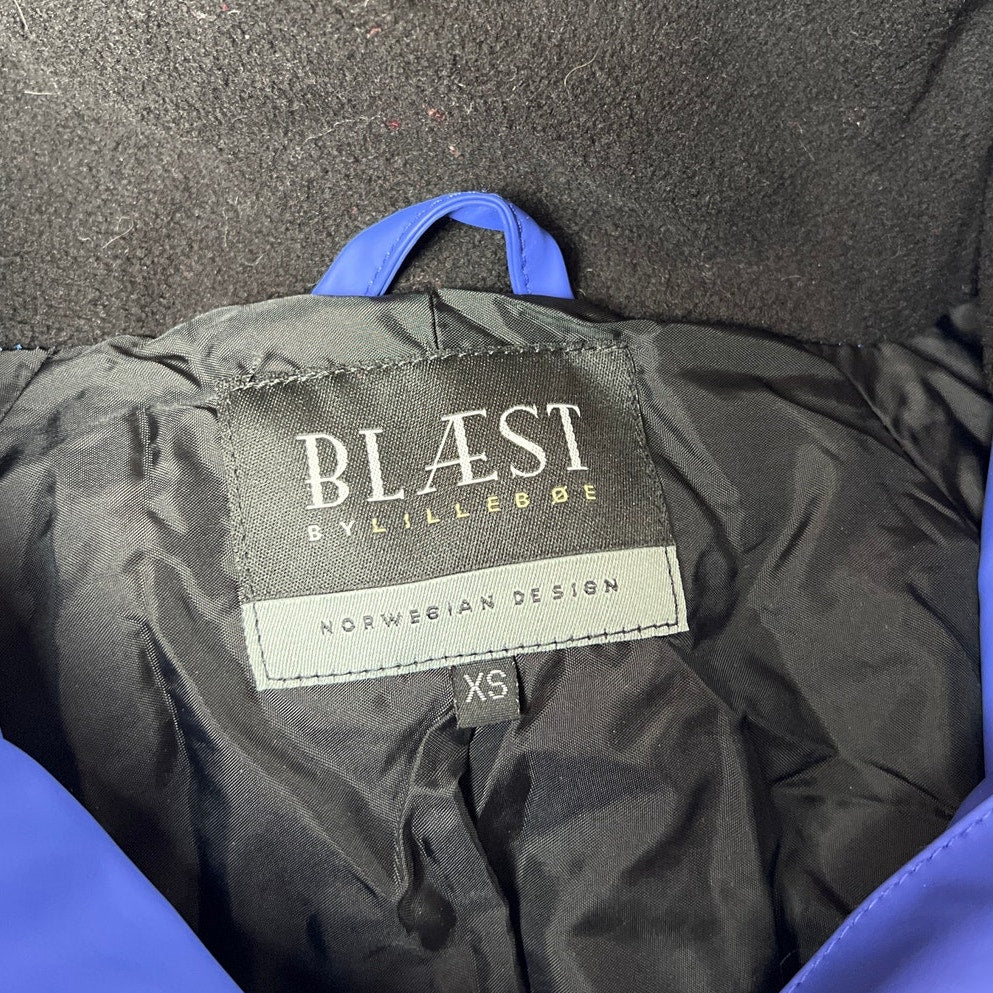 Blaest By Lilleboe Norwegian Design Blue 542 XS Rain Coat Insulated Hooded