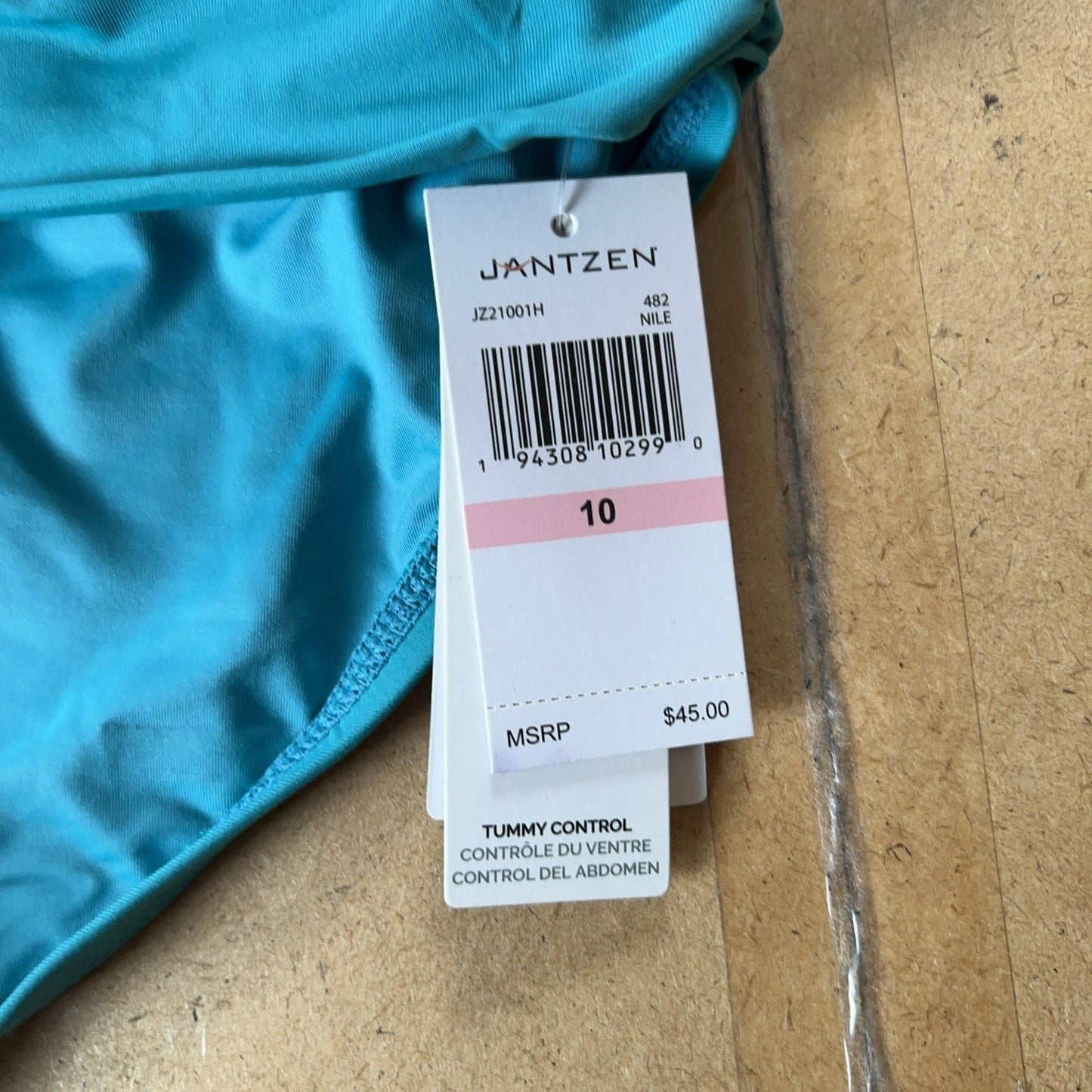 Jantzen Bottom Womens 10 Blue Hipster Lined Tummy Control Bikini Swimwear