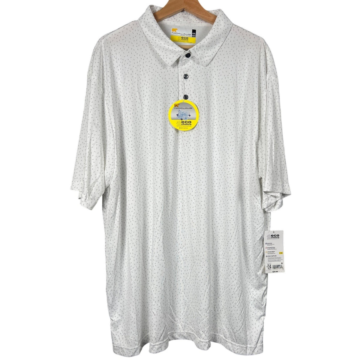 Nickclaus 2XL NWT Eco Choice Made In Japan Polo Men’s Pattern White T-shirt