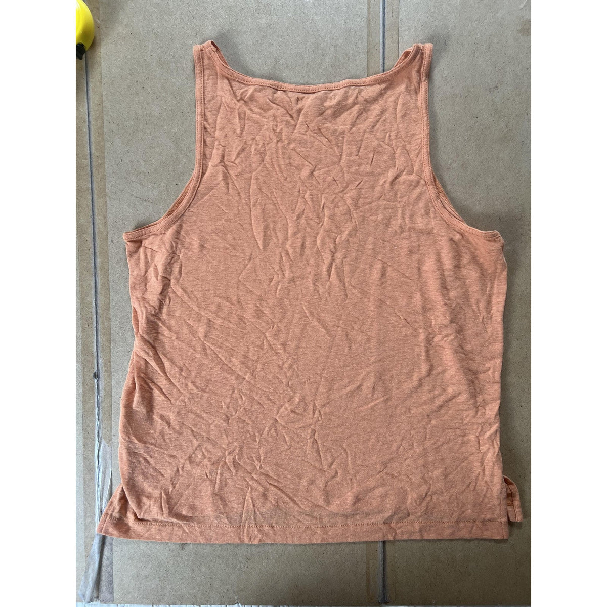 Madewell Tank Womens XL Orange High Neck Linen Viscose Relaxed Slit Basic