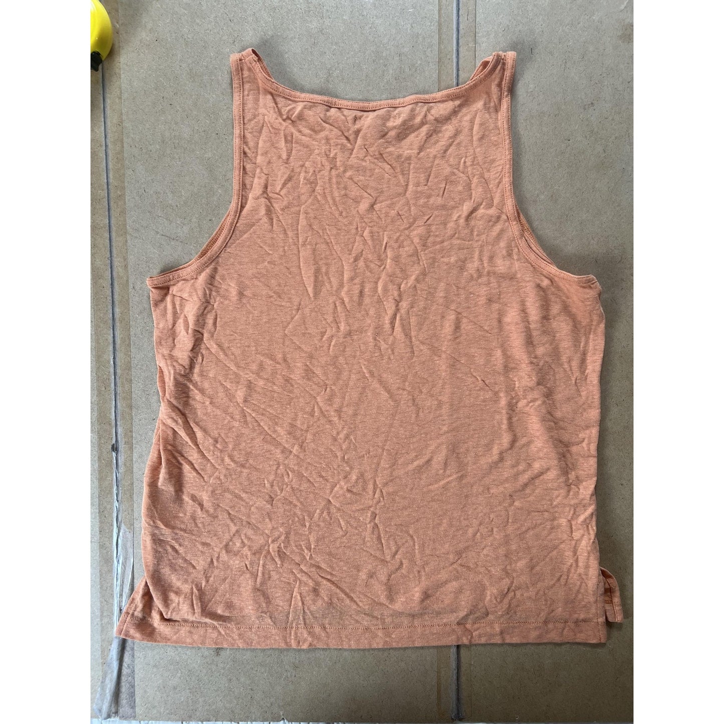 Madewell Tank Womens XL Orange High Neck Linen Viscose Relaxed Slit Basic