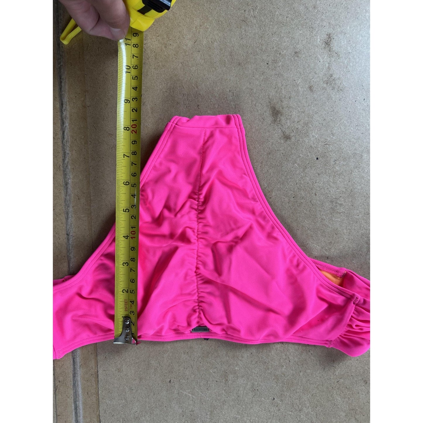 Hollister Bottom Womens L Pink Cheeky Lined Elastic Waist Logo Nylon Spandex