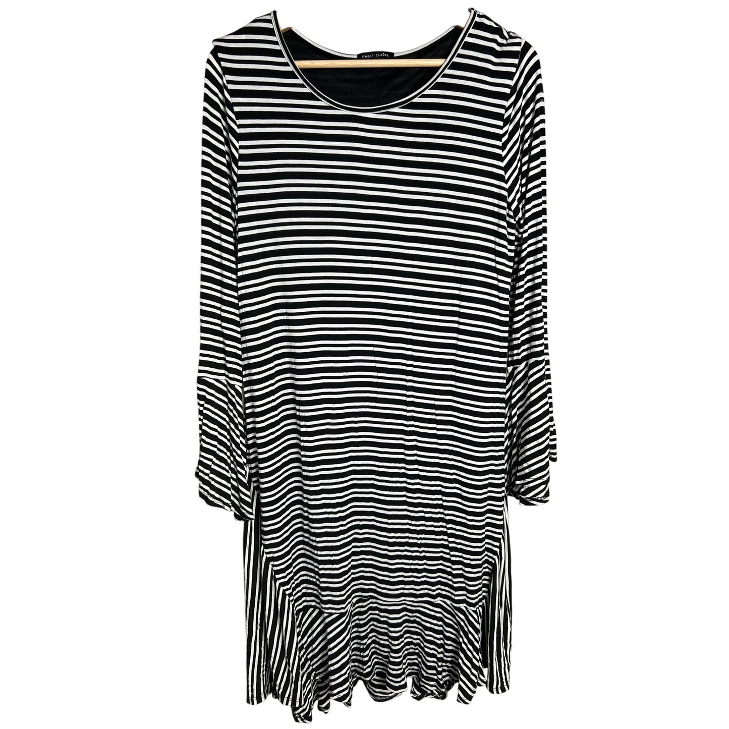 Sweet Claire Black White Striped Dress *Dimensions In Pictures*