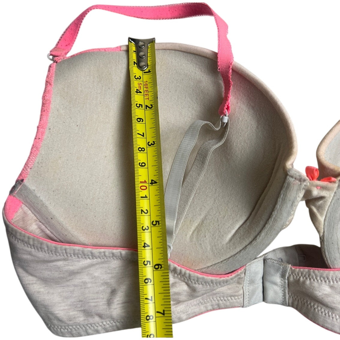 Victoria's Secret Plunge Southern Gorge Grey Pink 36D Bra