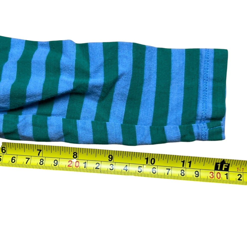 Leigh Tucker Willow Boys Striped Green and Blue Hooded Sweatshirt Size 4-5