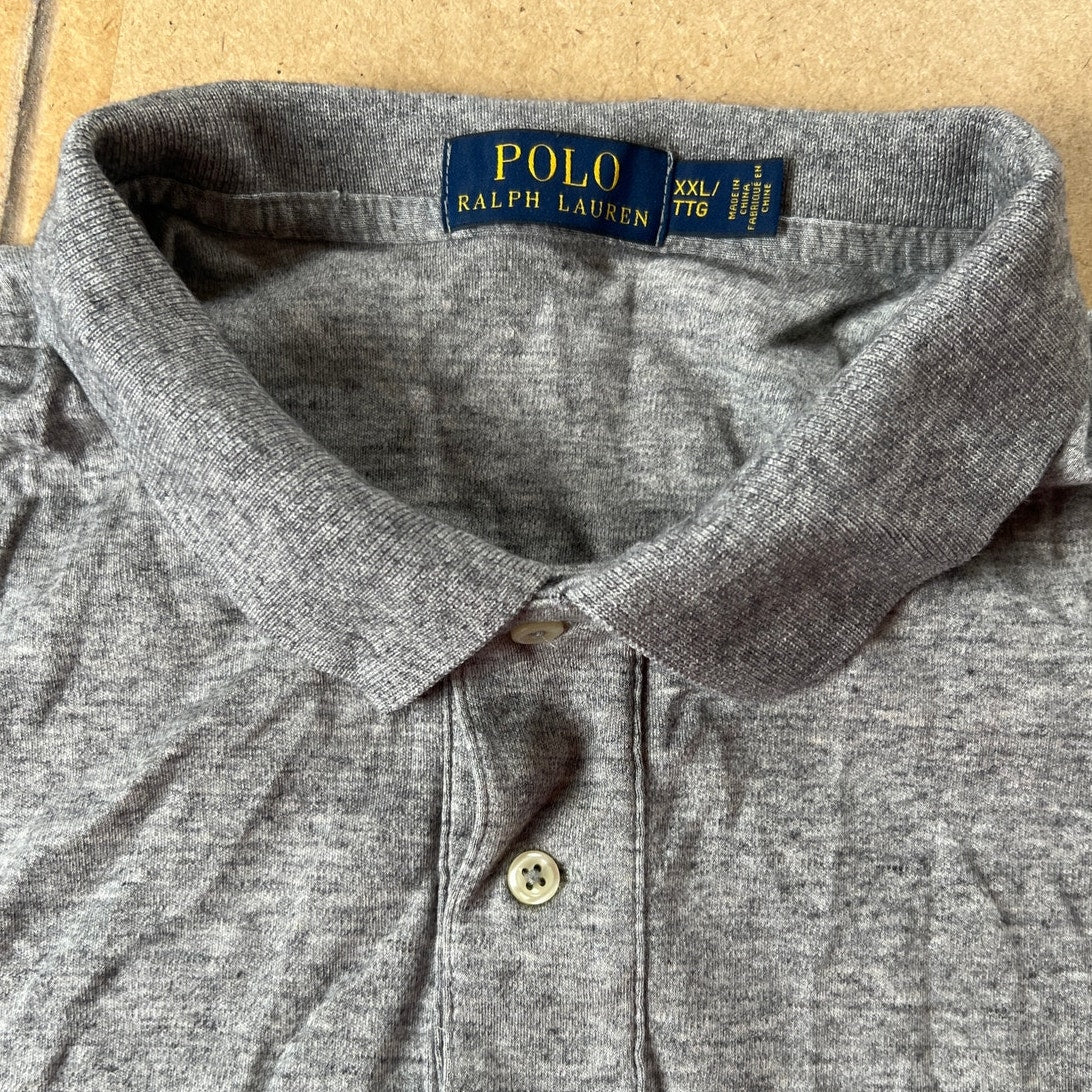 Polo Ralph Lauren custom slim Fit Polo Men Size 2XL Gray Short Sleeve Casual