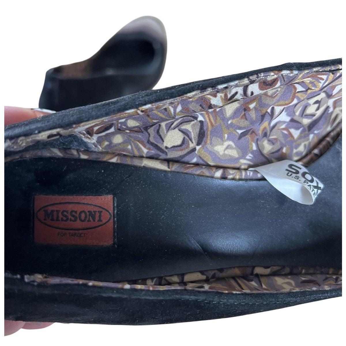 Missoni For Target Shoes Womens Size 5.5 Black Slip-On Suede Chevron Lined