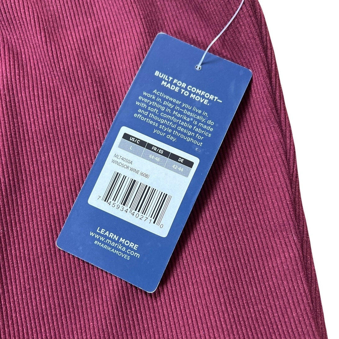 NWT Marika Burgundy Activewear Women Tank Top Size L