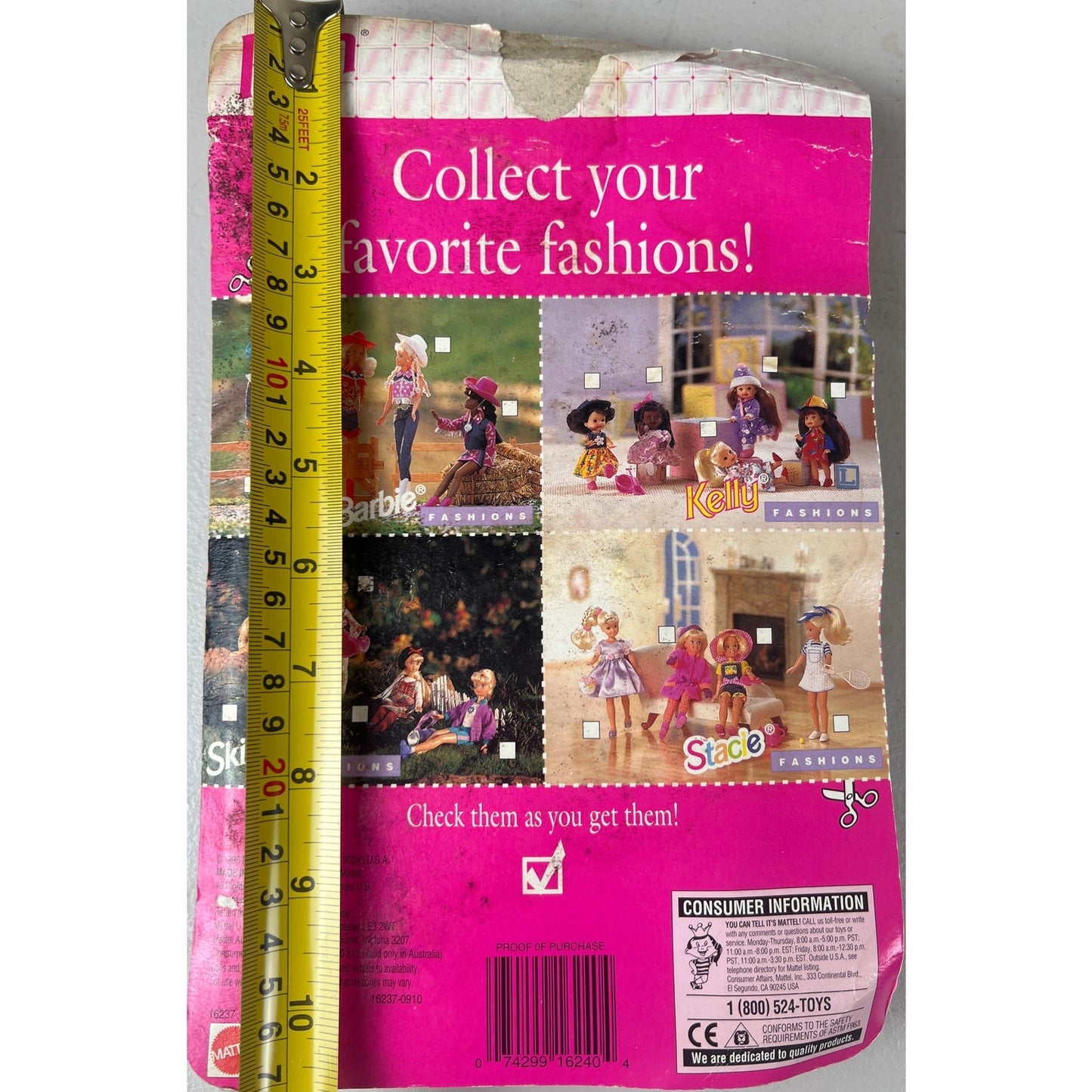 1996 Ken Mattel Barbie Fashions 16237 Lantern Plaid *Sealed damaged box*
