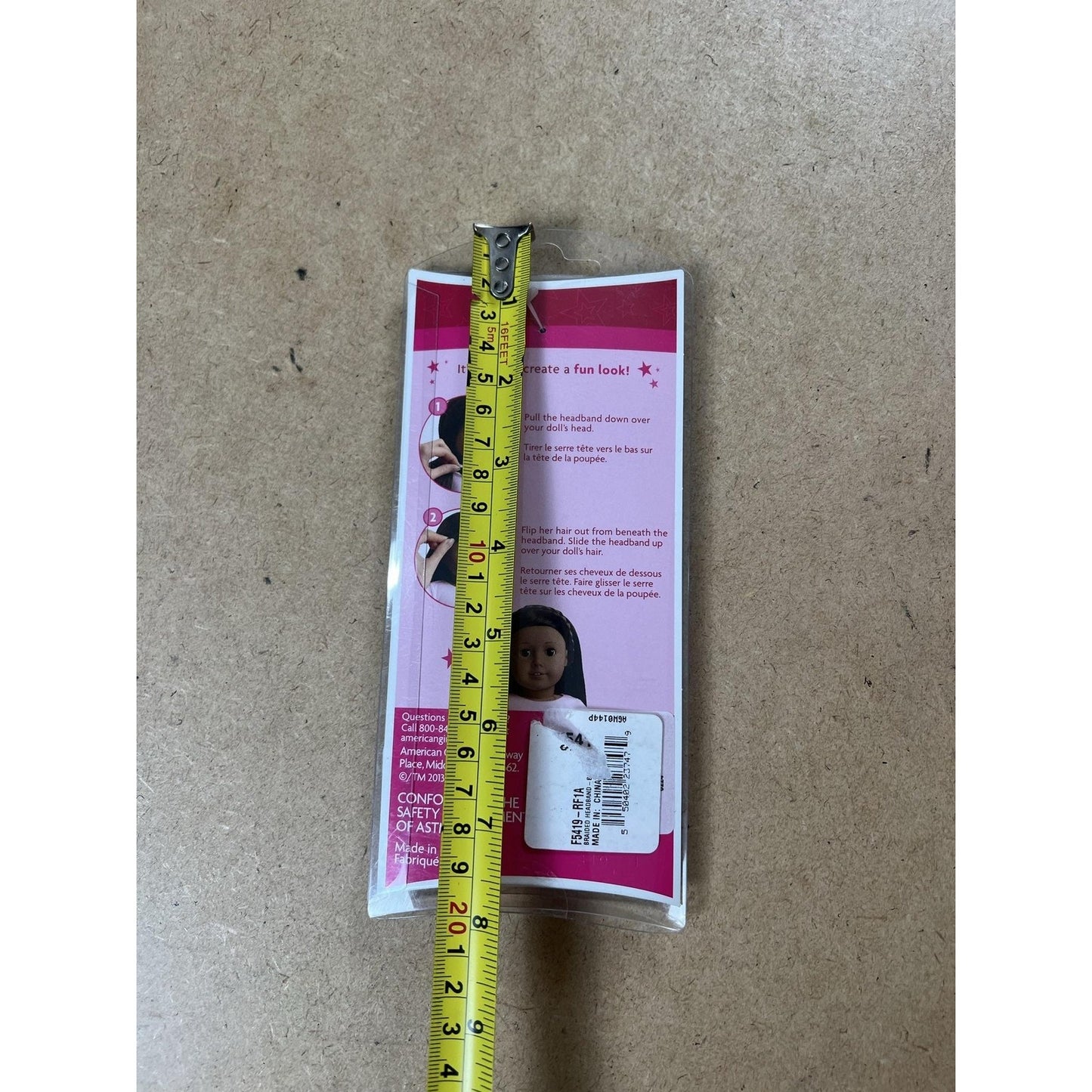 American Girl Headband Girls One Size Brown Nylon Doll Dos Braided Accessory