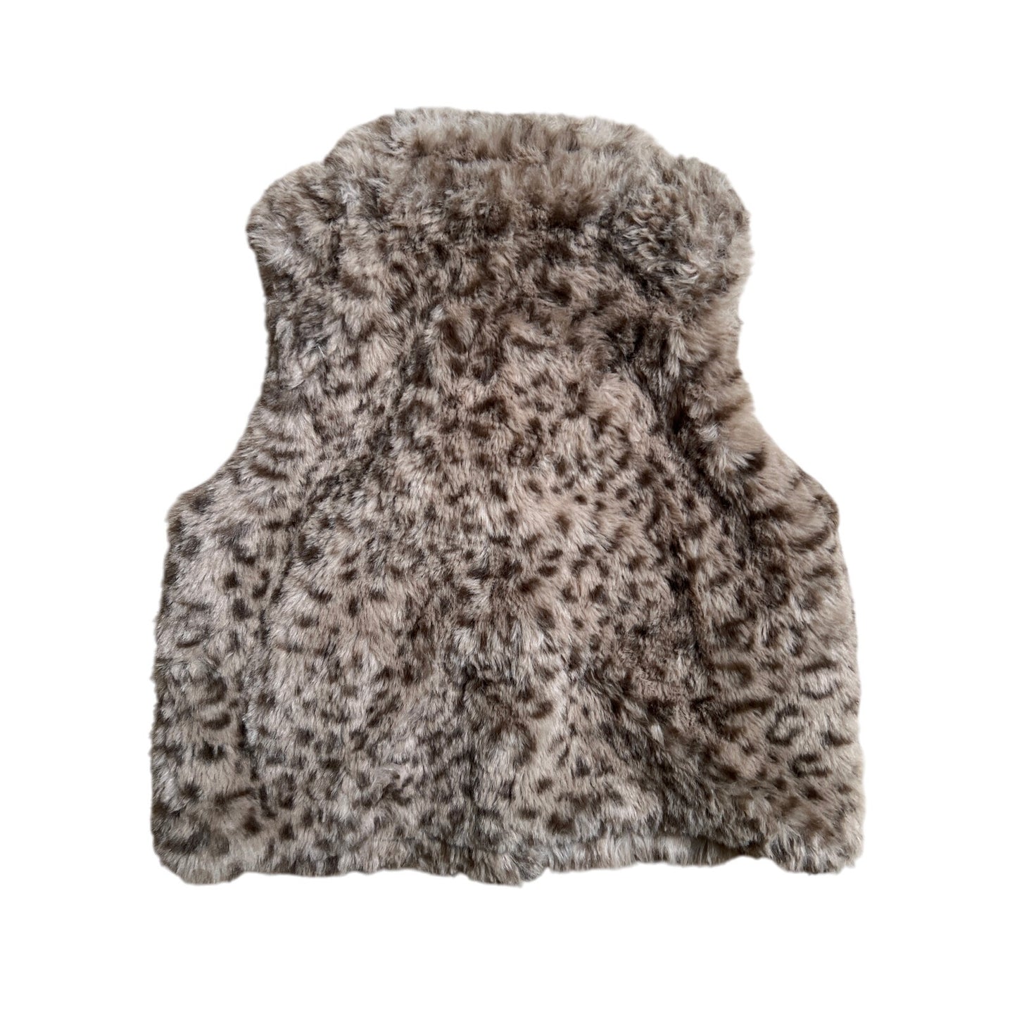 Mini Boden Girl Cheetah Print Fur Vest Size 3-4Y