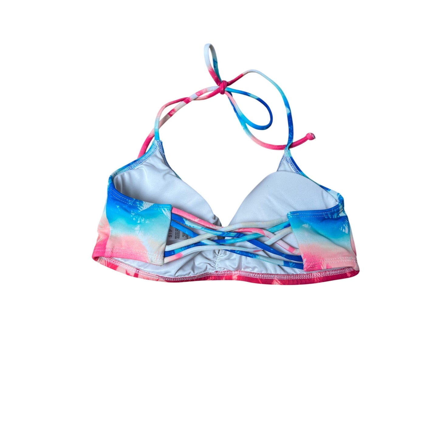 Pink Victoria Secret Tropical Palms Halter Bikini Top Size Small