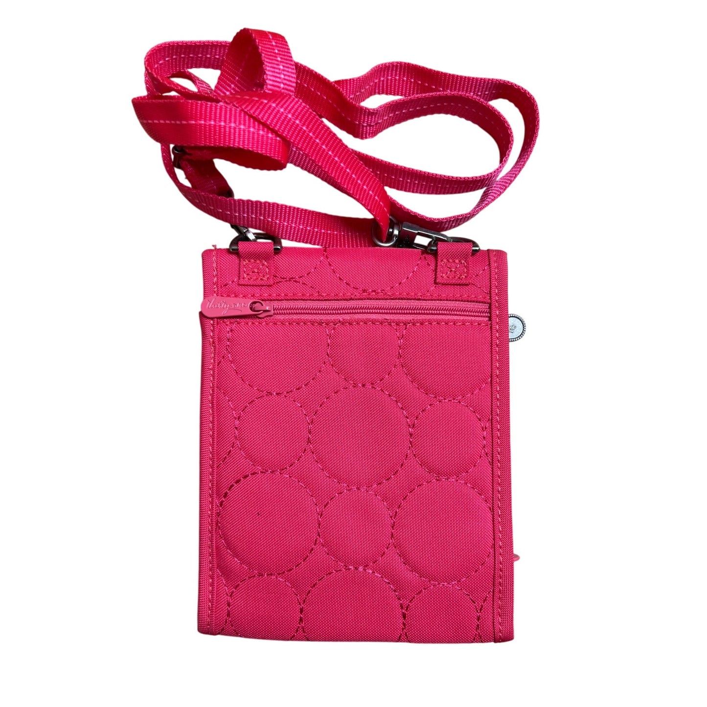 Thirty-One Vary You Mini Crossbody Organizer Wallet Bag Quilted Coral Dot