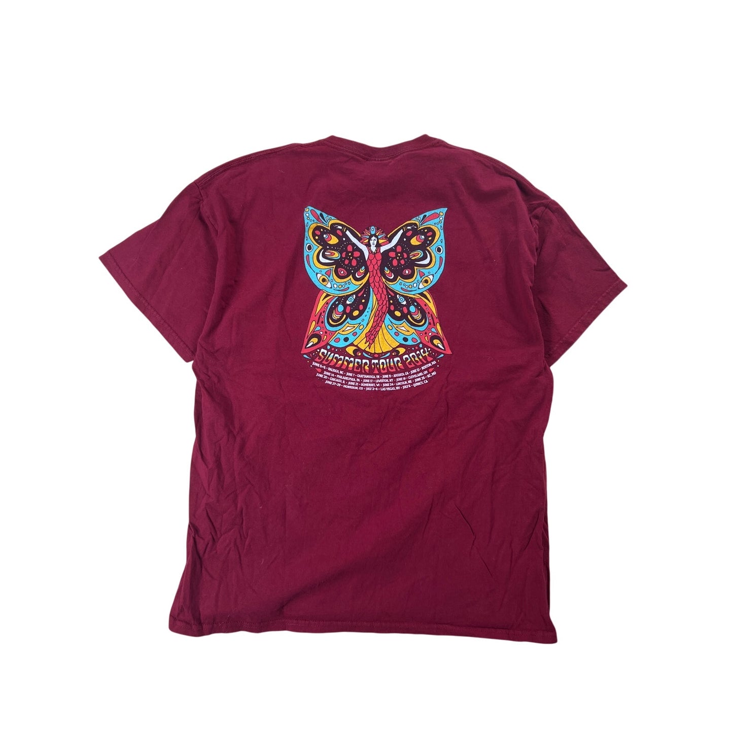 Wide Spread Panic 2014 Maroon Men T-Shirt Size XL