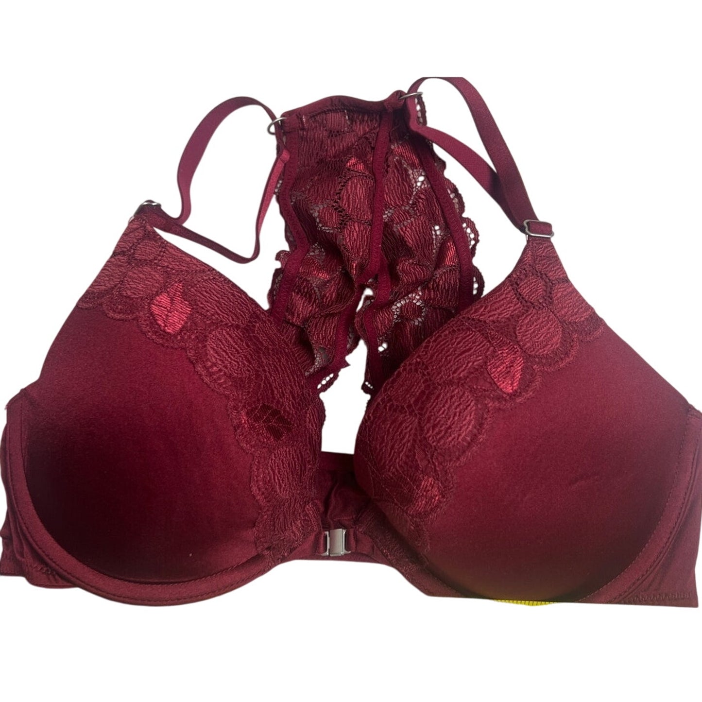 Auden Bra Plunge Push up Racerback Red 34C