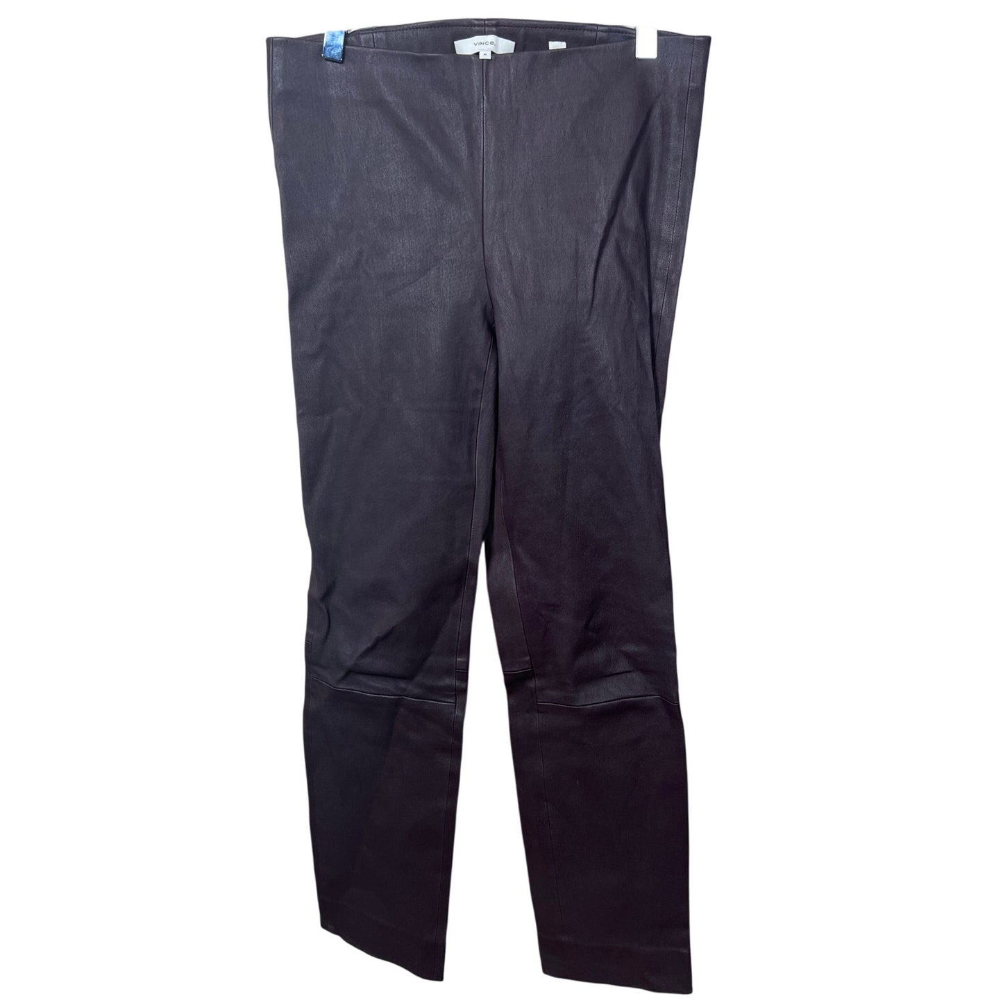 VINCE Lamb Leather Pants Womens Medium Black Low Rise Slim Straight Leg