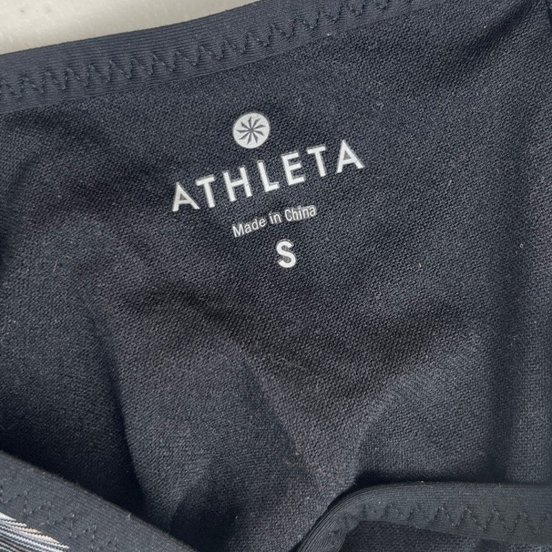 Athleta Small Veracruz Bikini Top Black/Gray Striped